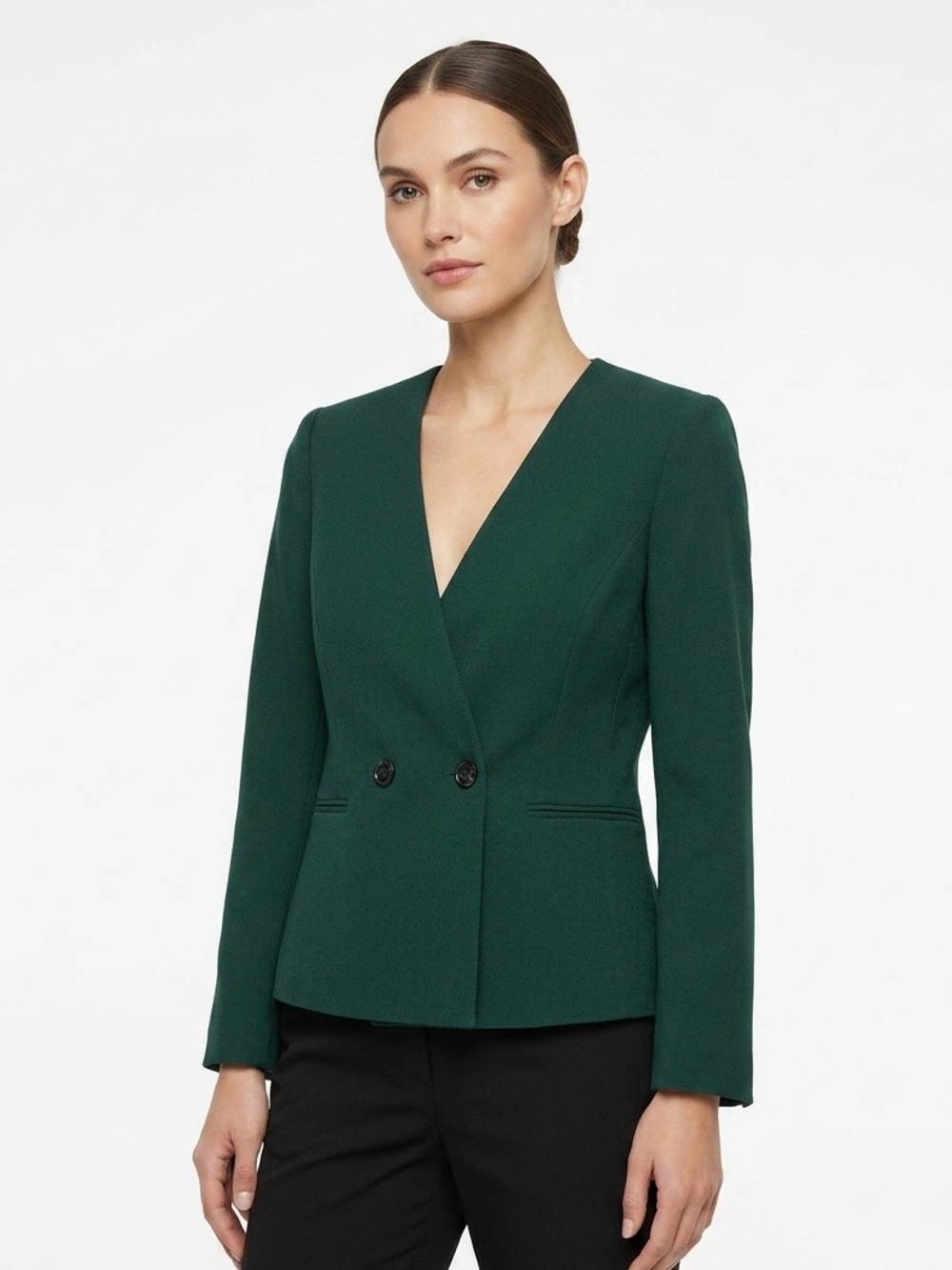 Preston & York, Emerald Green Double-Button Tailored Blazer - L